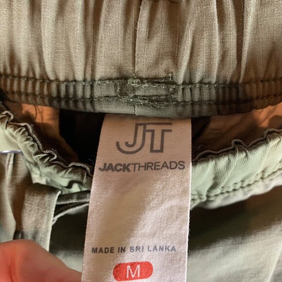 JACKTHREADS Men's Olive Green Drawstring Jogger Pants 100% Cotton Ripstop M 8996 - Picture 6 of 11